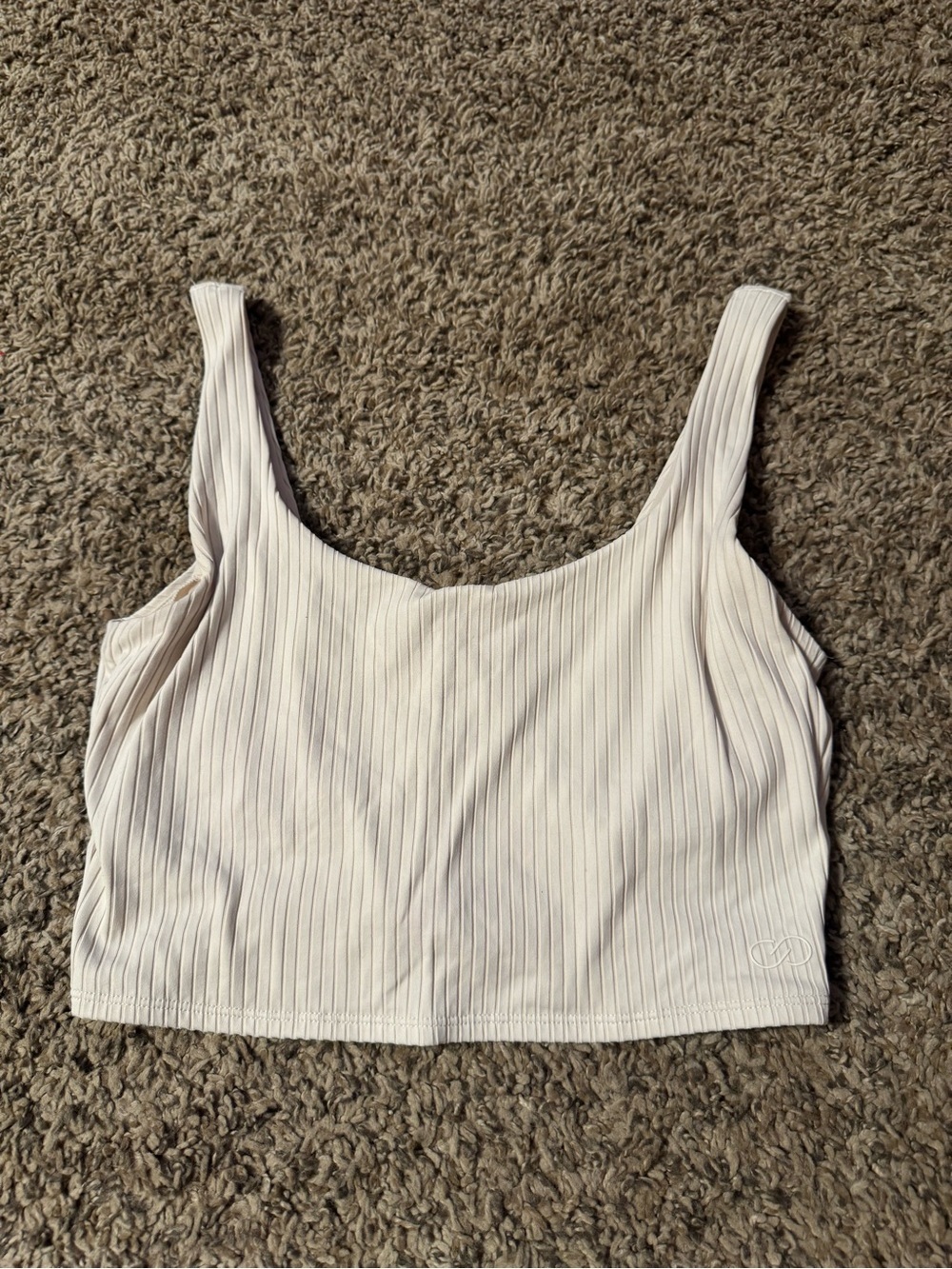 CALIA by Carrie Underwood Ribbed Scoop Neck Tank Top - Cream